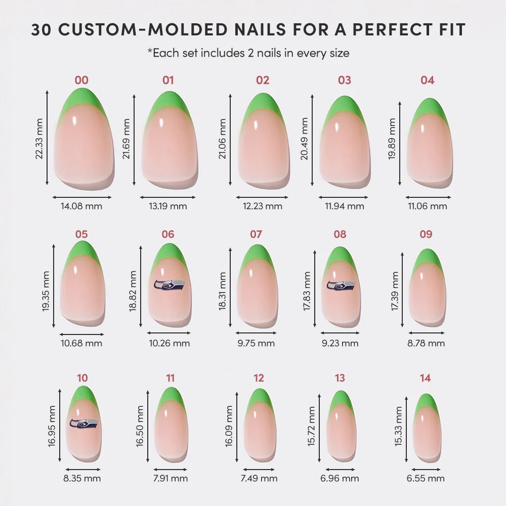 Seattle Seahawks Press-On Nail Set - Image 6